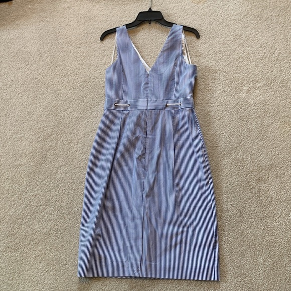 NWT J. Crew double v-neck seersucker dress, women’s size 6 - Picture 2 of 6